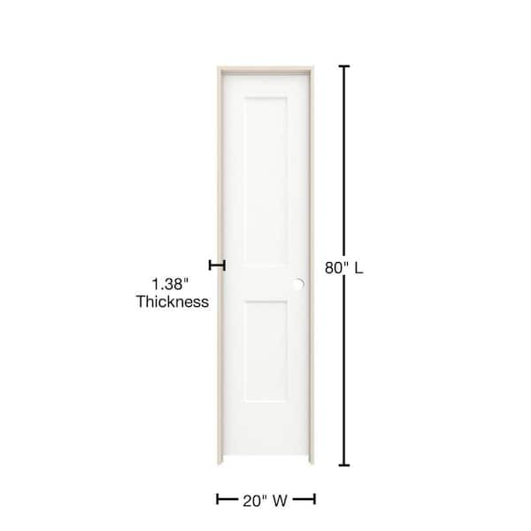 JELD-WEN 20 in. x 80 in. Monroe White Painted Left-Hand Smooth