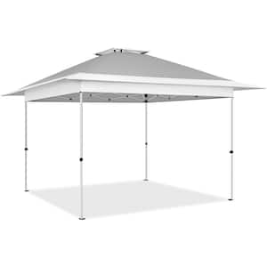 13 ft. × 13 ft. Pop-up Canopy with Rolling Storage Bag Light Gray/White