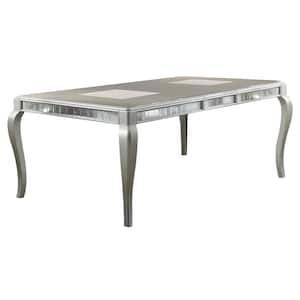 Francesca Champagne Wood Top 46 in. 4 Legs Dining Table Seats of 8