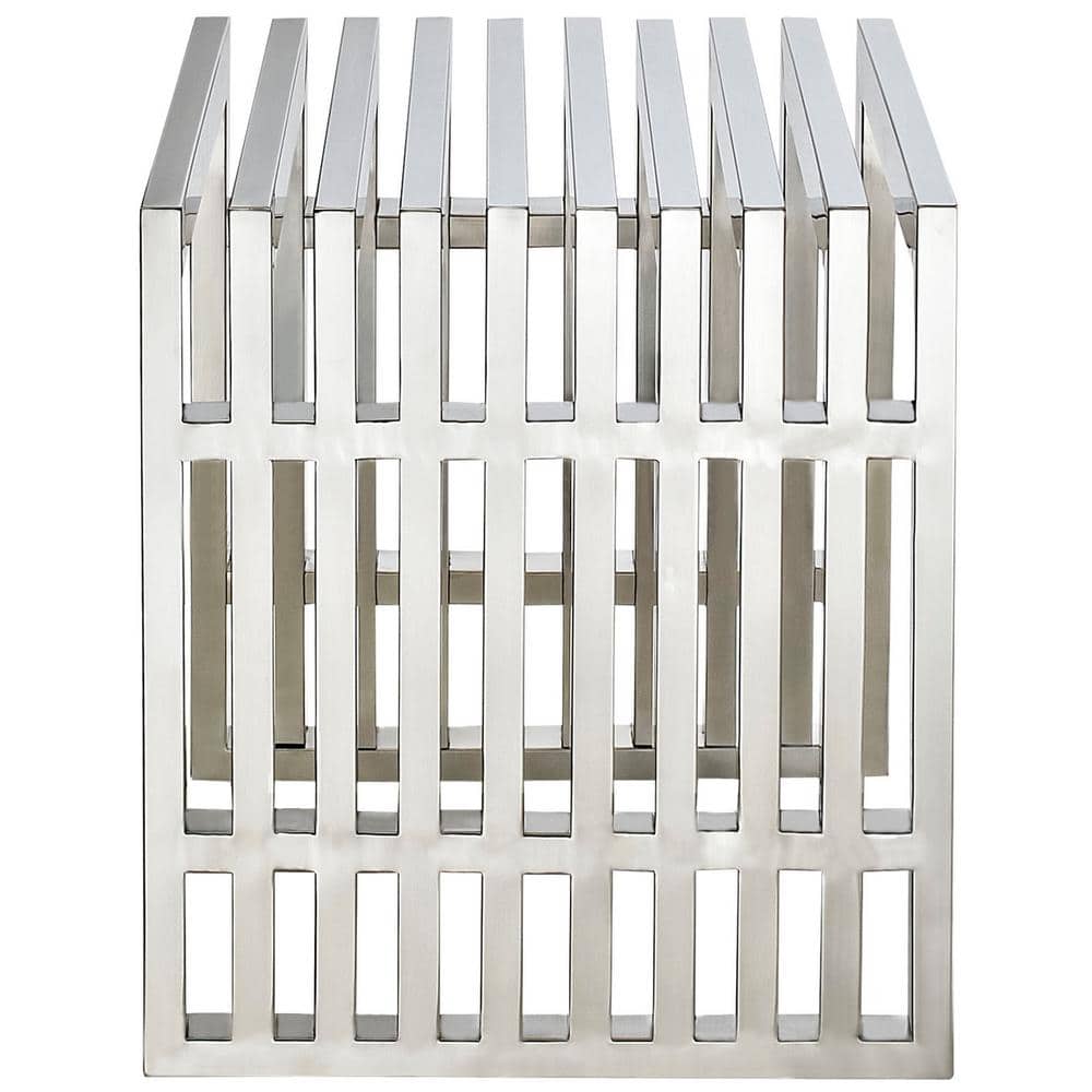 Gridiron Small Silver Stainless Steel Multi-Purpose Bench with Storage
