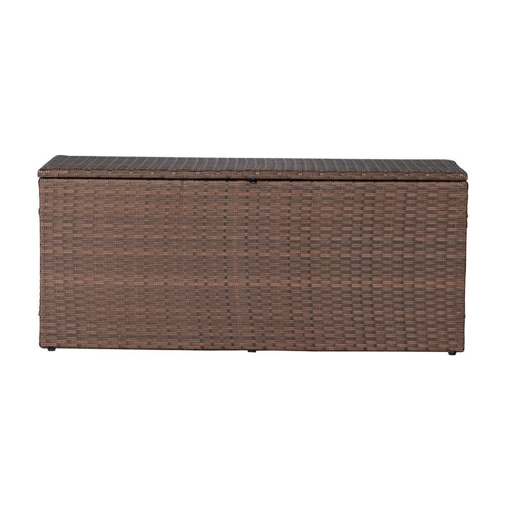 Nino 47.24" Brown Faux Wicker Lockable Deck Box