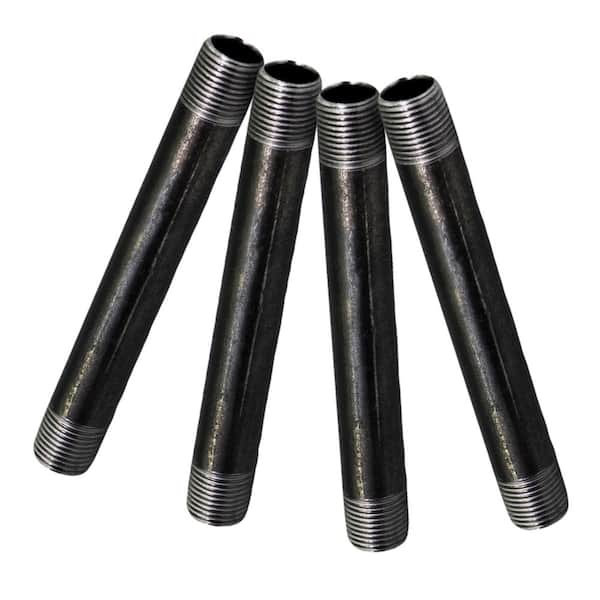 1/2 x 12 Black Steel Nipple, Threaded by Brand May Vary