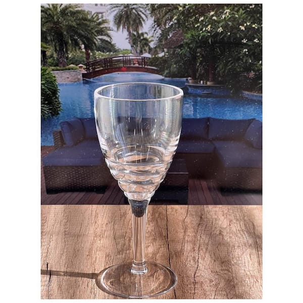 Elle Decor Acrylic Wine Goblets, Set of 4, 15-Ounce, Unbreakable Acrylic Wine  Glasses, Shatterproof Long Stemmed Glasses, Bar Drinking Cups, Blue 