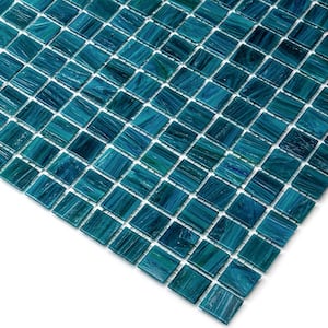 Celestial Glossy Skobeloff Green 12 in. x 12 in. Glass Mosaic Wall and Floor Tile (20 sq. ft./case) (20-pack)