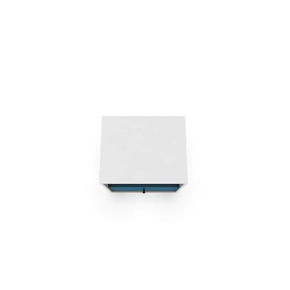 Liberty Mid-Century Modern White & Aqua Blue Nightstand with Drawer