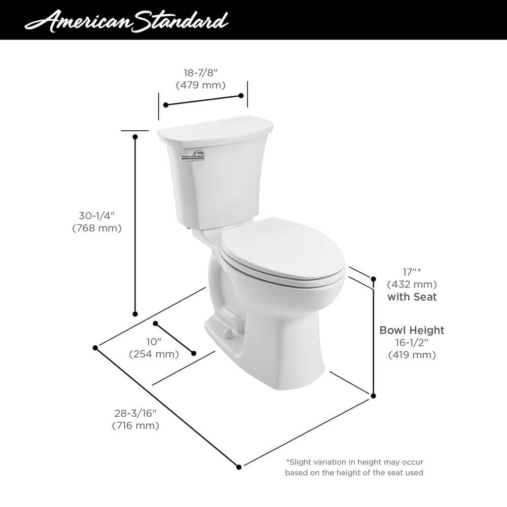 White Elongated Two-Piece High Efficiency Toilet