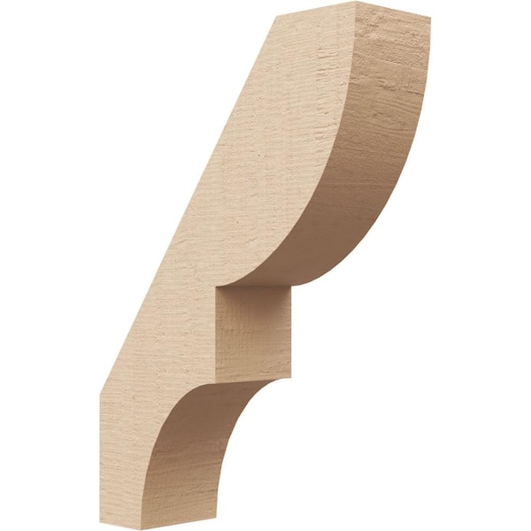 Ekena Millwork 3 in. x 14 in. x 10 in. Ridgewood Rough Cedar Woodgrain Timberthane Polyurethane Knee Brace, Primed