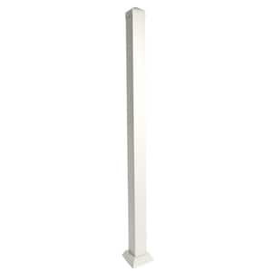 Contemporary 1-7/8 in. x 1-7/8 in. x 43 in. Powder Coated Aluminum Welded Post Kit - White Texture Structural