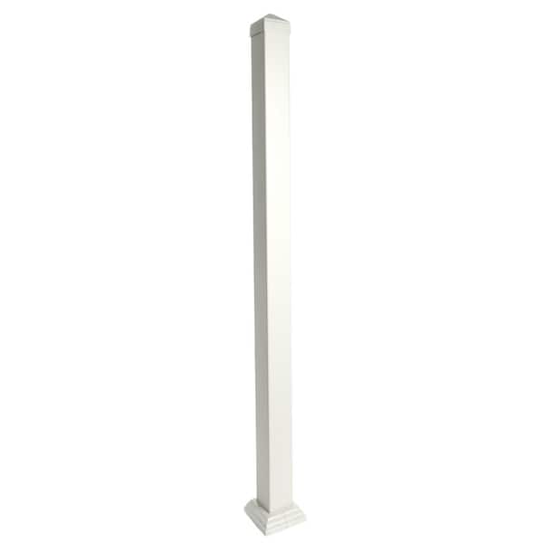 Pegatha Contemporary 1-7/8 in. x 1-7/8 in. x 43 in. Powder Coated Aluminum Welded Post Kit - White Texture Structural