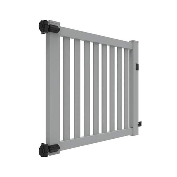 Barrette Outdoor Living Ohio 4 ft. x 5 ft. Gray Vinyl Fence Gate