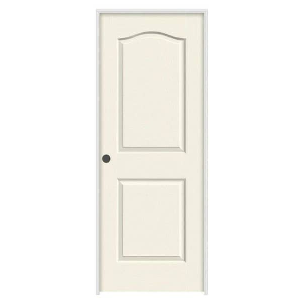 JELD-WEN 30 in. x 80 in. Princeton Vanilla Painted Right-Hand Smooth Solid Core Molded Composite MDF Single Prehung Interior Door