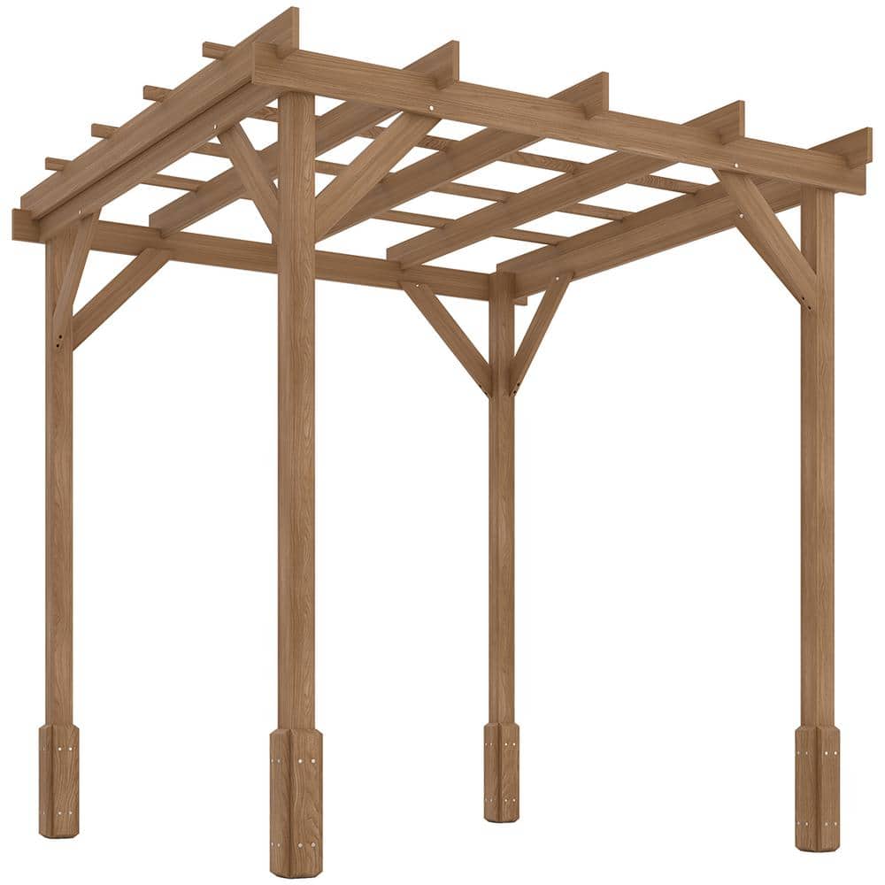 Outsunny 6.6 ft. x 6.6 ft. Outdoor Pergola, Wood Gazebo