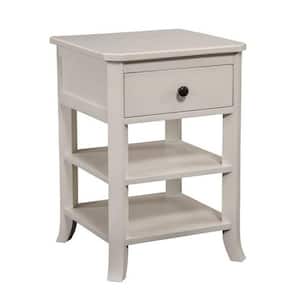 18 in. White 1-Drawer Wooden Nightstand