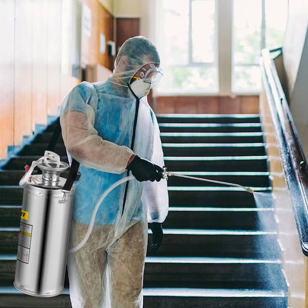 2 Gal. Stainless Steel Sprayer Pump Sprayer with 20 in. Wand, Handle, 3 ft. Reinforced Hose Suitable for Gardening