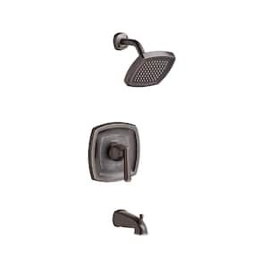Edgemere 1-Handle Tub and Shower Faucet Trim Kit for Flash Rough-in Valves in Legacy Bronze (Valve Not Included)