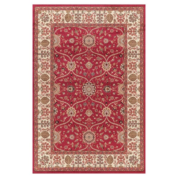 Jewel Voysey Red 5 ft. x 8 ft. Area Rug