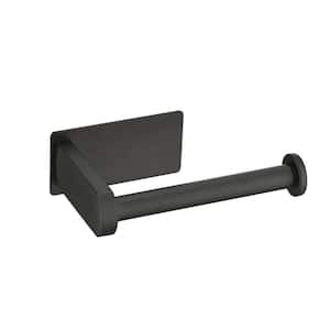 Wall-Mount Single Post Toilet Paper Holder in Matte Black Stainless Steel