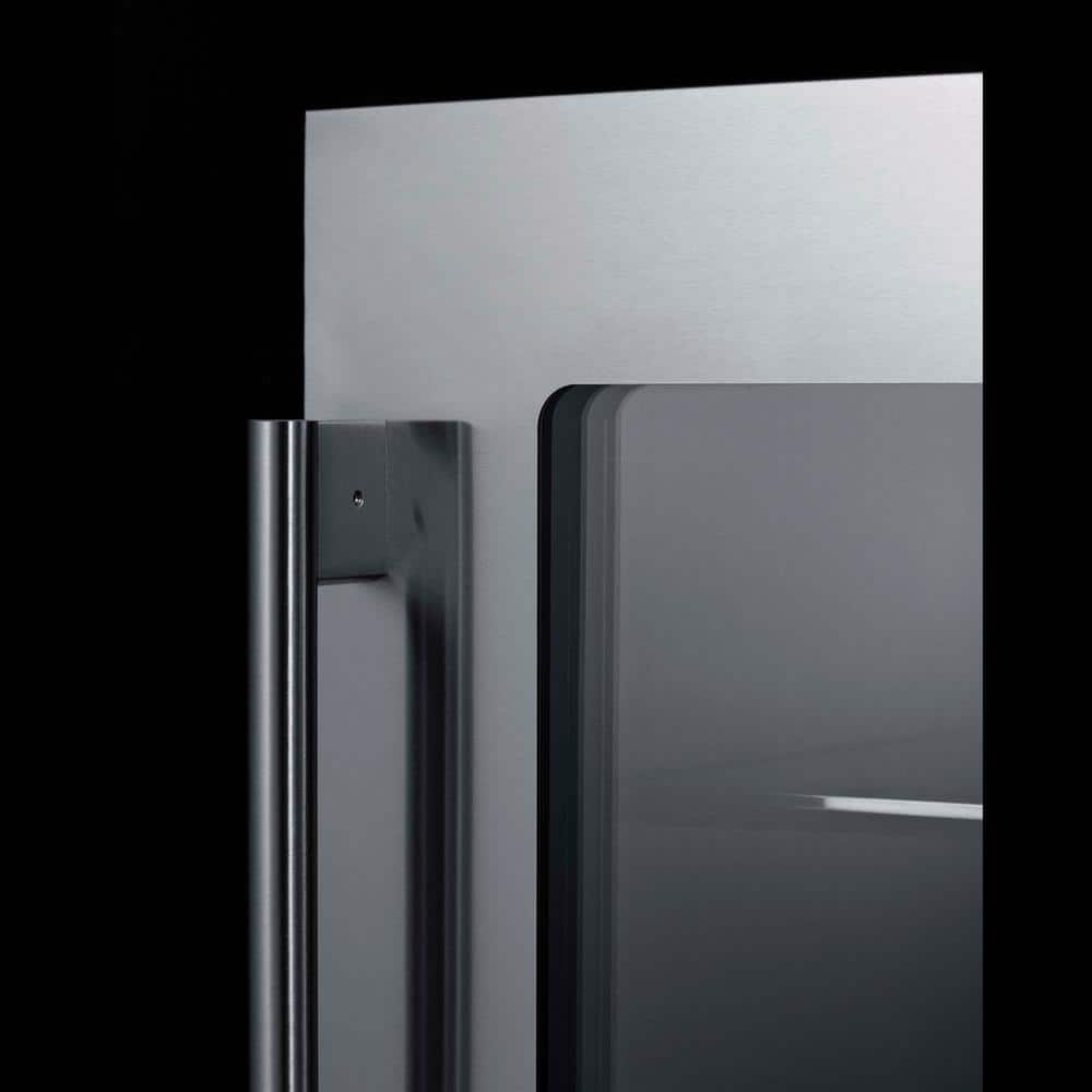 Stainless Steel 24-Inch Built-In Beverage Refrigerator with Glass Door