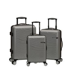 Skyline Collection 3-Piece Hardside Dual Spinner Luggage Set, Silver