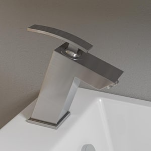 AB1628-BN Single Hole Single-Handle Bathroom Faucet in Brushed Nickel