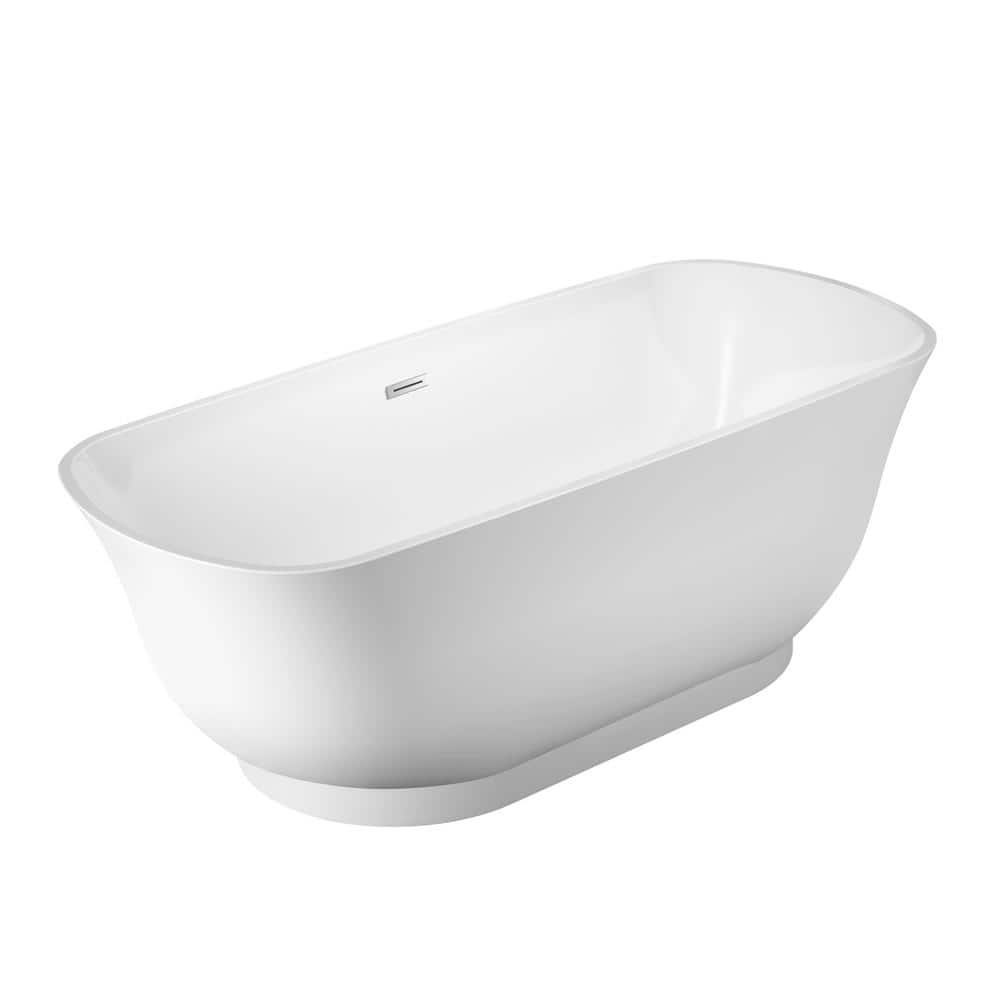 Celeste 67" Polished Nickel Acrylic Freestanding Soaking Tub