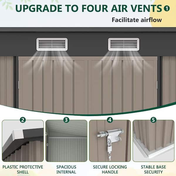 BTMWAY Brown Upgrade 6 ft. W x 4 ft. D Galvanized Steel Outdoor