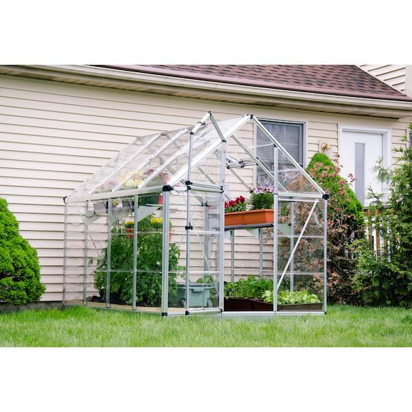 Snap and Grow 6 ft. x 8 ft. Silver/Clear DIY Greenhouse Kit