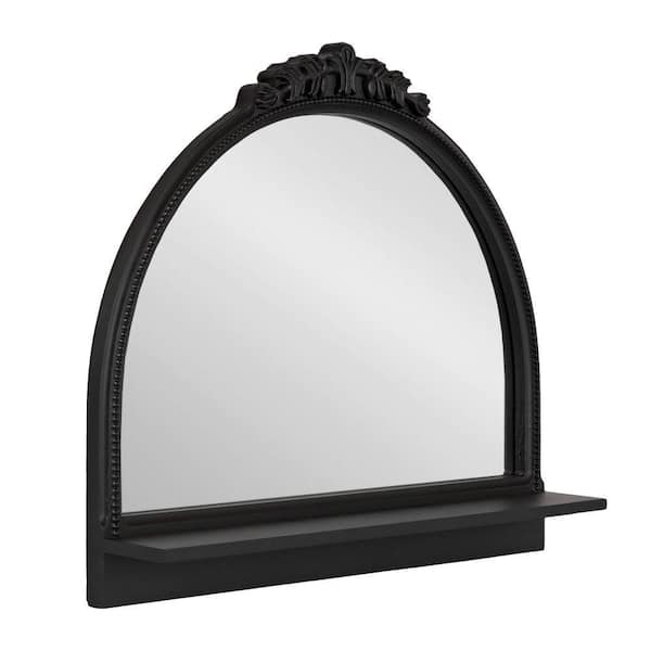 Kate and Laurel Dellona Black 24 in. W x 20 in. H Arch Wood Framed Mirror
