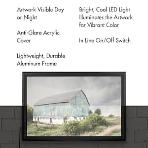 "Late Summer Barn I Crop" by Elizabeth Urquhart Framed with LED Light Architecture Wall Art 16 in. x 24 in.