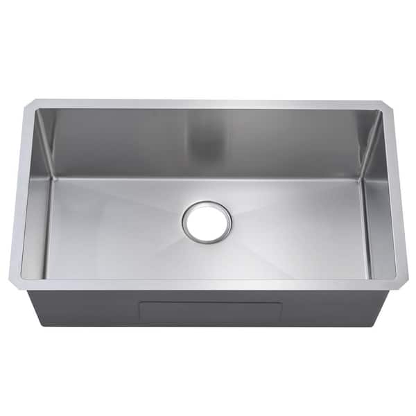 32 in. Undermount Single Bowl 16 Gauge Stainless Steel Kitchen Sink Only