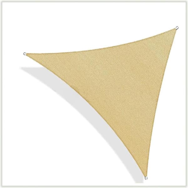 Unbranded 10 ft. x 10 ft. x 10 ft. Sand Sun Shade Sail Triangle UV Block Canopy for Patio Backyard Lawn Garden