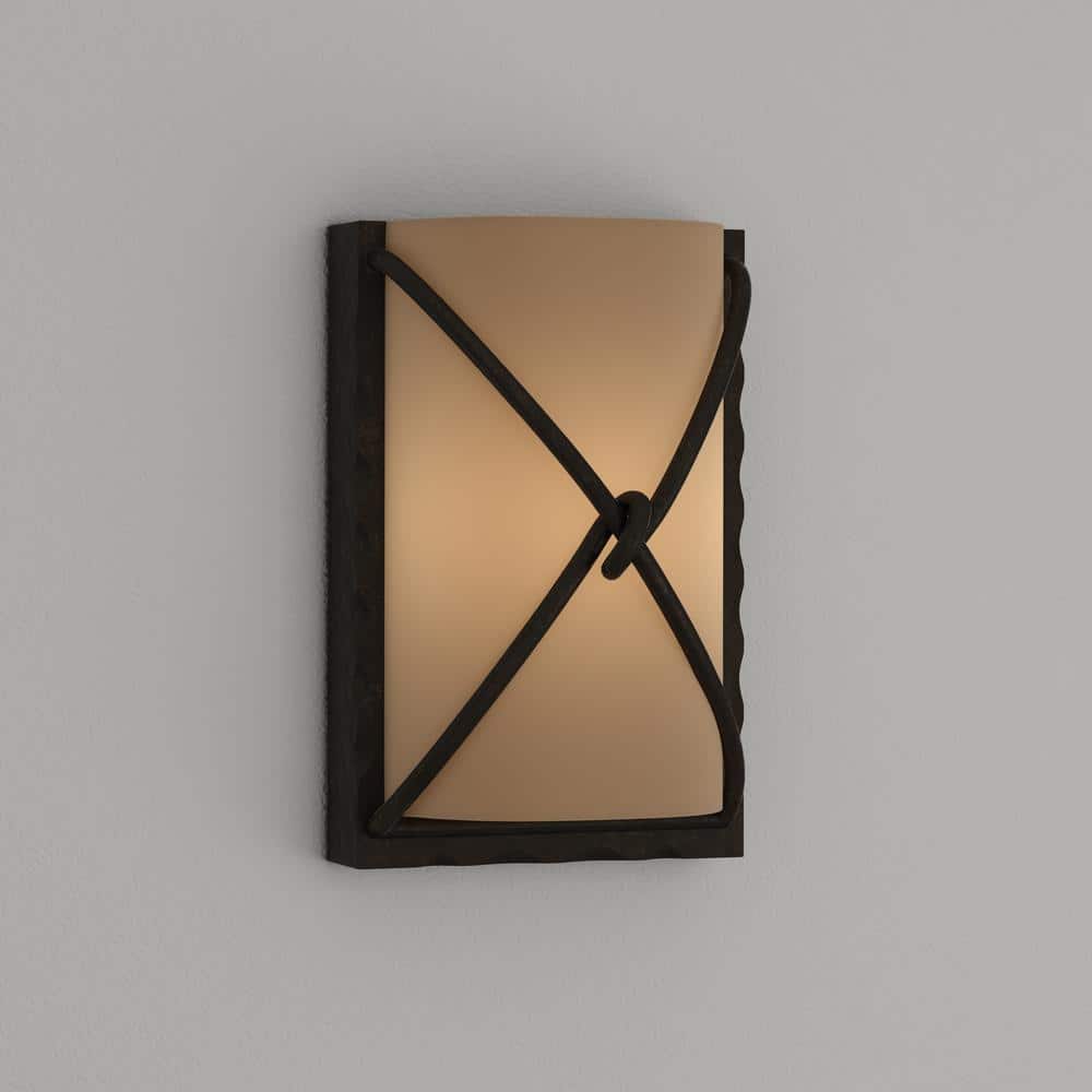 Aspen Bronze Dimmable Sconce with Rustic Scavo Glass Shade