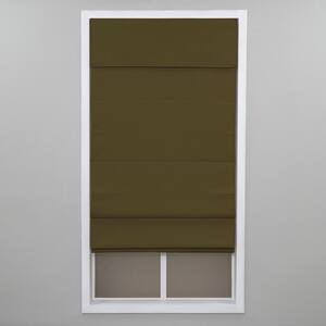 Chocolate Cordless Blackout Energy-Efficient Cotton Roman Shade 48 in. W x 72 in. L