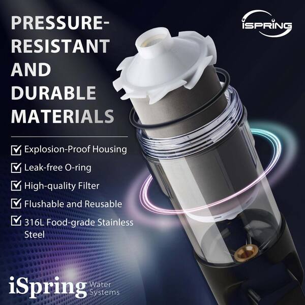 ISPRING WSP500ARJ Spin-Down Sediment Water Filter, Jumbo Size