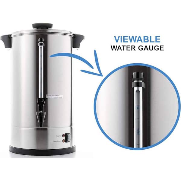 SYBO Commercial Grade Stainless Steel Percolate 50-Cup Coffee Maker Hot Water Urn for Catering 8 L