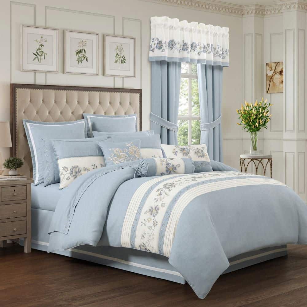 Gardenia Bliss Chambray Polyester Queen 4Pc. Comforter Set price history on PriceWatchPro