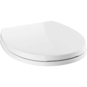 Morgan Slow-Close Round Closed Front Toilet Seat with NoSlip Bumpers in White