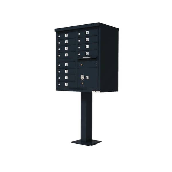 Florence Vital Series Black CBU with 12-Mailboxes, 1-Outgoing Mail Compartment, 1-Parcel Locker