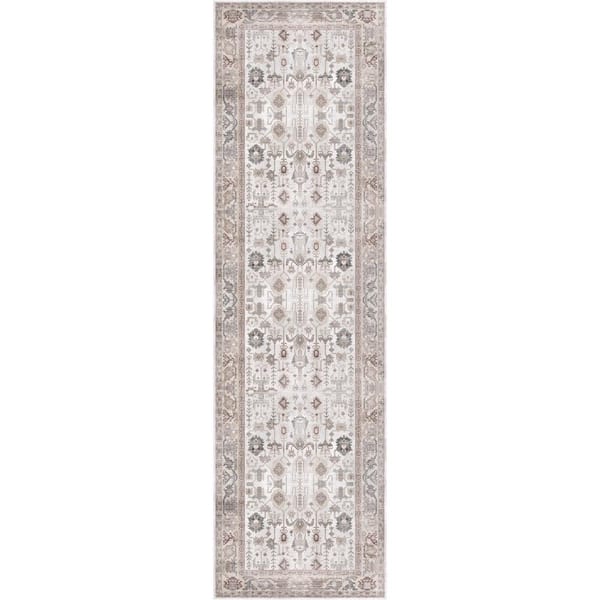 Vintage Home Ivory 2 ft. x 8 ft. Medallion Traditional Runner Area Rug