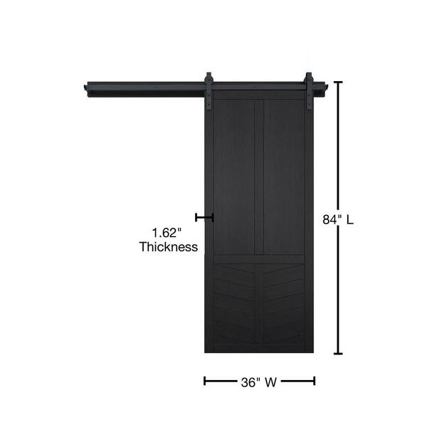 VeryCustom 36 in. x 84 in. The Robinhood Midnight Wood Sliding 