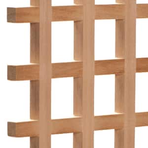 24 in. x 35-3/4 in. x 3/8 in. Unfinished Square Solid North American Red Oak Lattice Panel Insert