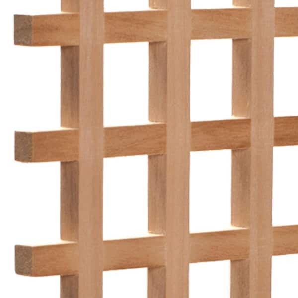 American Pro Decor 24 in. x 35-3/4 in. x 3/8 in. Unfinished Square Solid North American Red Oak Lattice Panel Insert