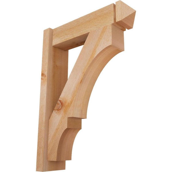 Ekena Millwork 6 in. x 30 in. x 22 in. Western Red Cedar Balboa Arts and Crafts Rough Sawn Outlooker