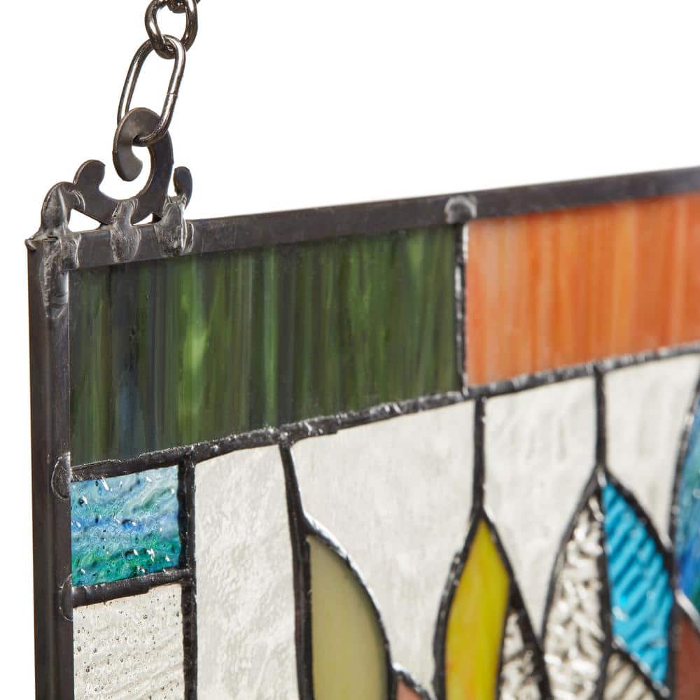 Colorful Stained Glass Botanical Tree Window Film Panel