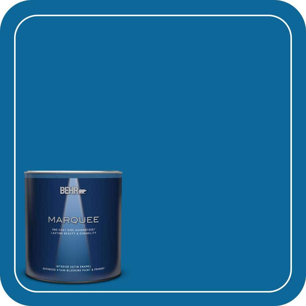 1 qt. #MQ4-58 Mondrian Blue One-Coat Hide Satin Enamel Interior Paint & Primer price history on PriceWatchPro