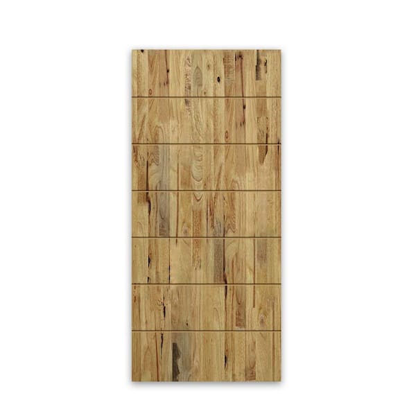CALHOME 42 in. x 96 in. Hollow Core Weather Oak-Stained Pine Wood Interior Door Slab