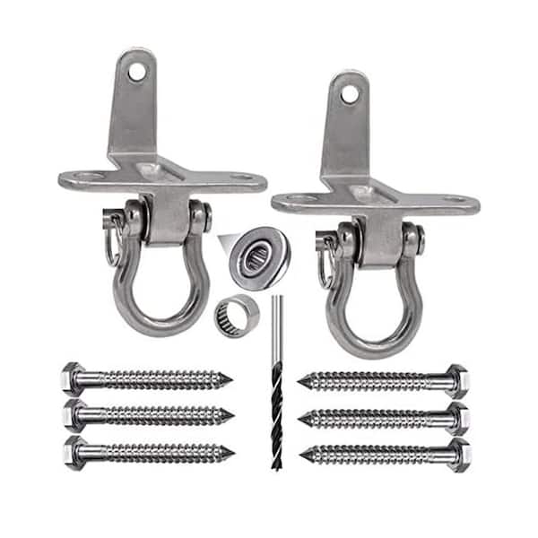 Stainless Steel Swing Hanger with Silent Bearing 180° Rotary for Indoor Outdoor Playset with Heavy Duty Frame