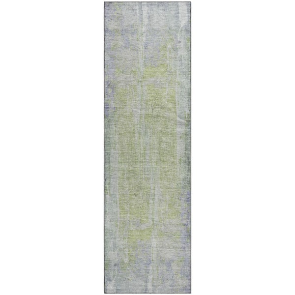 Mayfield Premium Machine Washable Abstract AMF2309 Plum 2 ft. x 7 ft. Runner Rug