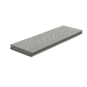 Select 1 in. x 5-1/2 in. x 12 ft. Pebble Grey Grooved Edge Capped Composite Decking Board