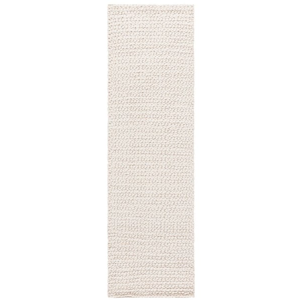 Natura 2 ft. x 8 ft. Ivory Solid Modern Runner Rug